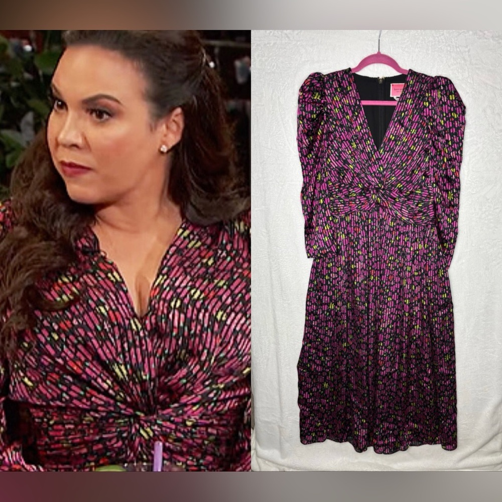 KATE SPADE Marker Floral Devore Midaxi Dress Sz 6 ASO TV Gloria Calderon Kellet
